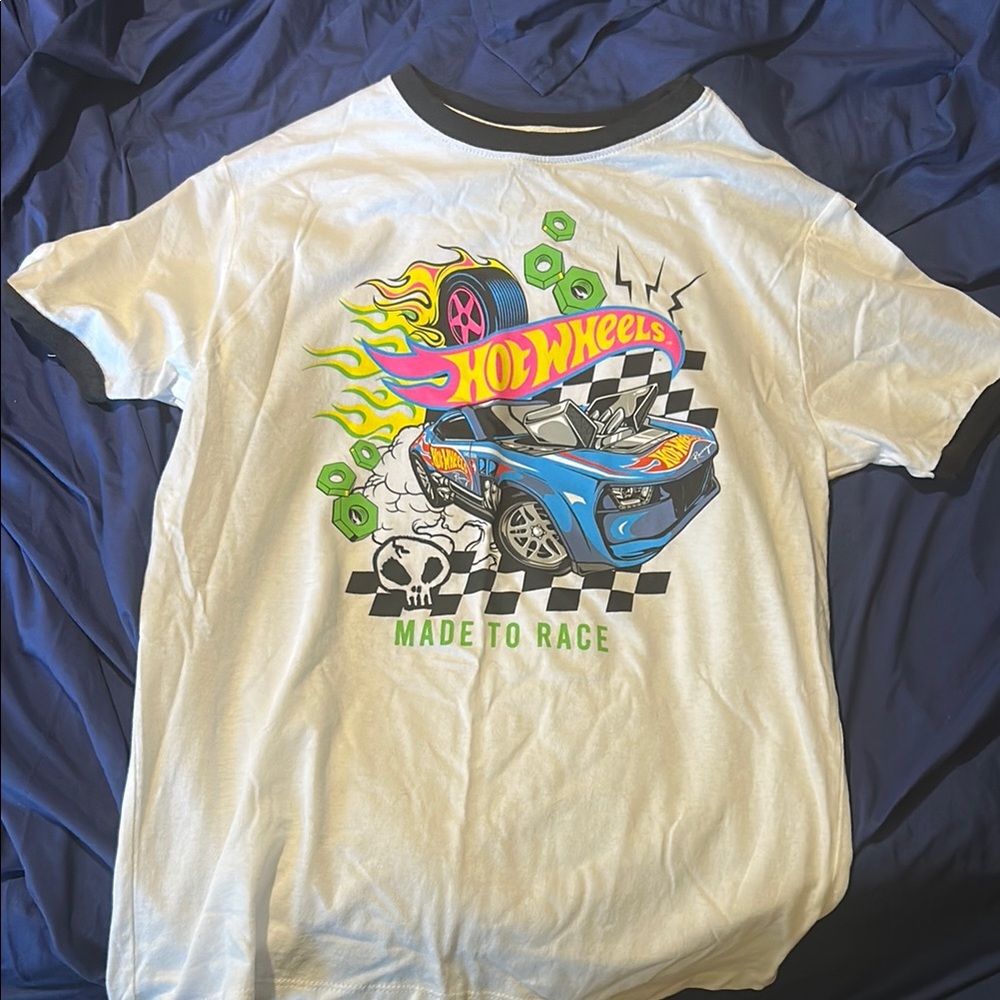White Short Sleeve Tee with Graphic Design